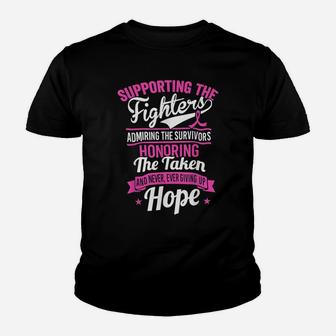 Supporting The Fighters Admiring The Survivors Youth T-shirt | Crazezy
