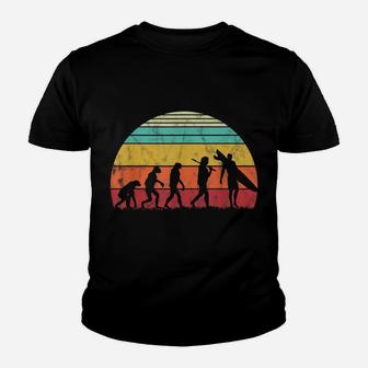 Surfer Evolution, Vintage Surfing Surfboard Retro Youth T-shirt | Crazezy
