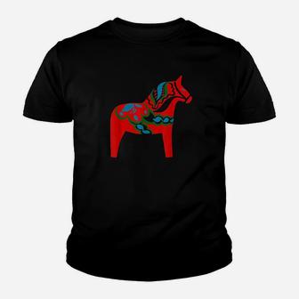 Swedish Dala Horse Sweden Red Dalecarlian Horse Design Youth T-shirt | Crazezy AU