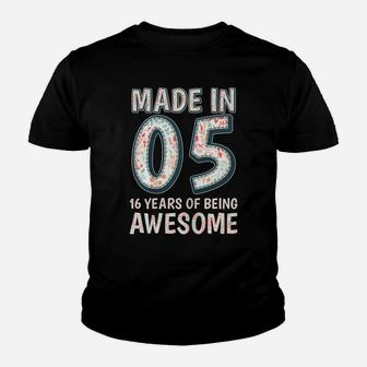 Sweet 16 Birthday Party Gift - Made In 05 16 Years Awesome Youth T-shirt | Crazezy AU