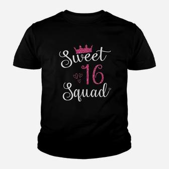 Sweet 16 Squad 16Th Birthday Gift Youth T-shirt | Crazezy