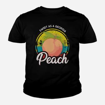 Sweet As A Georgia Peach Funny Ga Peach State Youth T-shirt | Crazezy