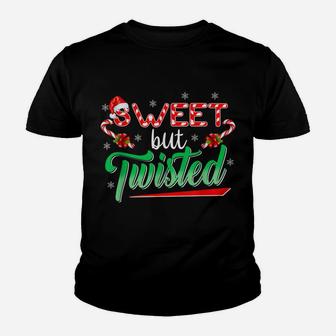 Sweet But Twisted Funny Candy Cane Christmas Mens Womens Youth T-shirt | Crazezy UK