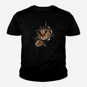 Sweet Kitten Torn Cloth Funny Cat Lover Cat Owner Cat Lady Youth T-shirt | Crazezy CA