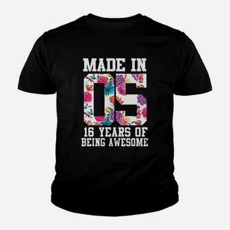 Sweet Sixteen Birthday Made In 2005 Youth T-shirt | Crazezy DE