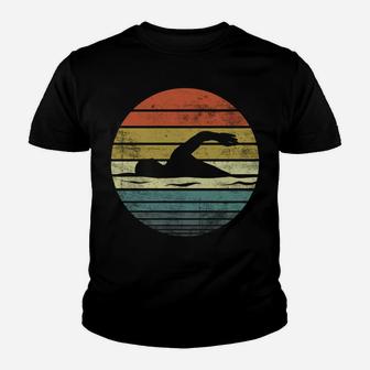 Swimmer Gifts Funny Retro Vintage Sunset Swim Coach Swimming Sweatshirt Youth T-shirt | Crazezy