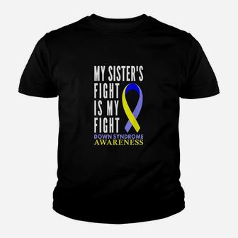 Syndrome Awareness Gifts Day Sister Yellow Blue Ribbon Youth T-shirt | Crazezy AU