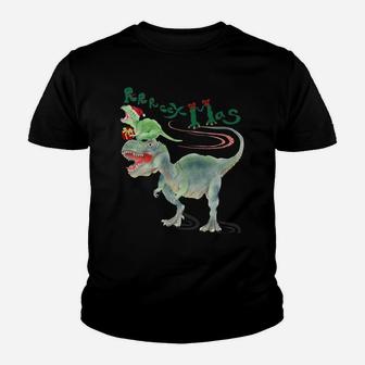 T-Rex And Baby Rex Dinosaur Christmas Xmas Youth T-shirt | Crazezy DE