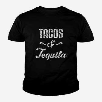 Tacos N Tequila White Sayings Youth T-shirt | Crazezy CA