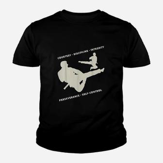 Taekwondo Tenets Martial Arts Youth T-shirt | Crazezy DE