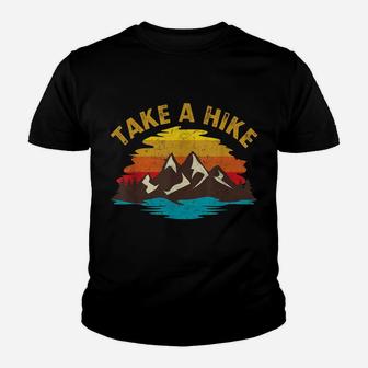 Take A Hike Outdoor Sunset Vintage Style Mountains Nature Youth T-shirt | Crazezy AU