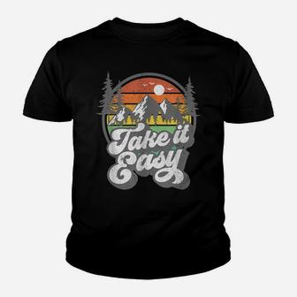 Take It Easy Retro Camping Hiking Camper Outdoor Hiker Gift Youth T-shirt | Crazezy AU