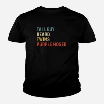 Tall Guy Beard Twins Purple Hoser Vintage Youth T-shirt | Crazezy DE