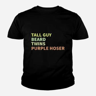Tall Guy Beard Twins Purple Hoser Youth T-shirt | Crazezy CA