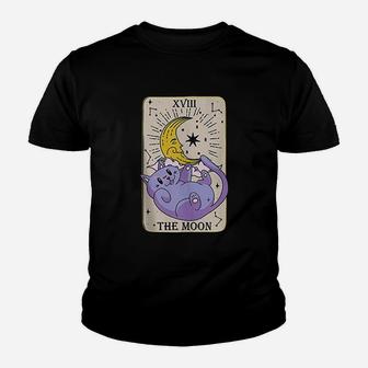 Tarot Card The Moon Xviii Kawaii Goth Pastel Cat Mystical Youth T-shirt | Crazezy DE