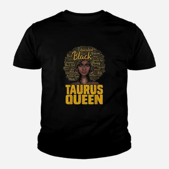 Taurus Queen Black Woman Afro Natural Hair African American Youth T-shirt | Crazezy