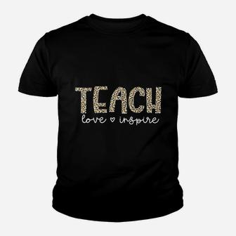 Teach Love Inspire Women Funny Leopard Teaching Youth T-shirt | Crazezy AU