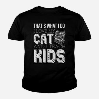 Teacher And Cat Lovers Gift Youth T-shirt | Crazezy UK