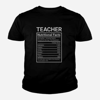 Teacher Nutritional Facts Label Youth T-shirt | Crazezy