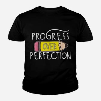 Teacher Progress Over Perfection Back To School Motivational Youth T-shirt | Crazezy UK