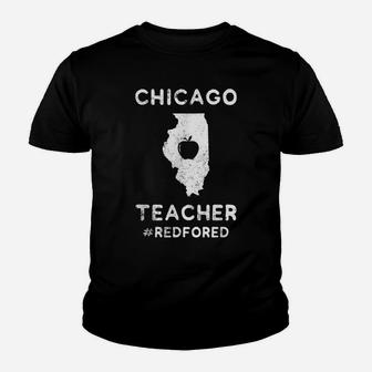 Teacher Red For Ed Chicago Public Education Youth T-shirt | Crazezy