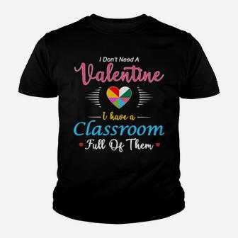 Teacher Valentine's Day Funny Classroom School Youth T-shirt - Monsterry
