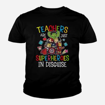 Teachers Are Superheroes Funny Back To School Teacher Gifts Youth T-shirt | Crazezy UK