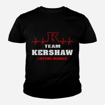 Team Kershaw Lifetime Member Proud Family Surname Kershaw Youth T-shirt | Crazezy