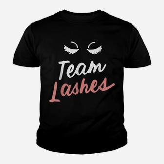 Team Lashes Or Staches Gender Reveal Team Pink Party Gift Youth T-shirt | Crazezy AU