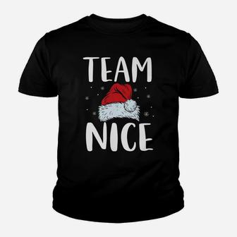 Team Nice Christmas Funny Couple Matching Pajama Youth T-shirt | Crazezy AU