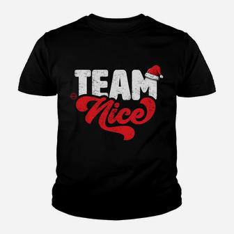 Team Nice - Funny Couple Matching Outfit Christmas Party Youth T-shirt | Crazezy
