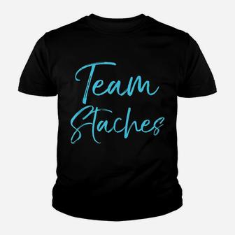Team Pink Or Team Blue Pick Side Gender Reveal Team Staches Youth T-shirt | Crazezy AU