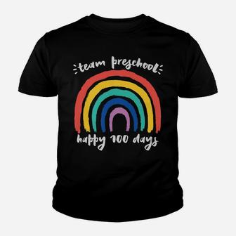 Team Preschool Together 100 Days Rainbow Teacher Student Youth T-shirt | Crazezy