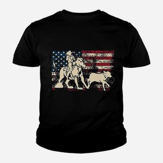 Team Roping Rodeo Youth T-shirt | Crazezy