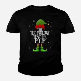 Technology Teacher Elf Xmas Funny Family Matching Christmas Youth T-shirt | Crazezy UK