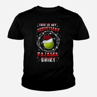 Tennis Lover Funny Santa Hat Christmas Pyjama Saying Gift Id Youth T-shirt | Crazezy