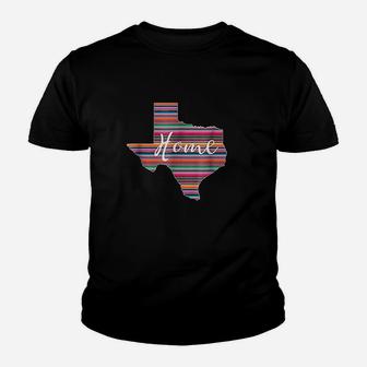 Texas Home Rustic Serape Print State Pride Youth T-shirt | Crazezy AU
