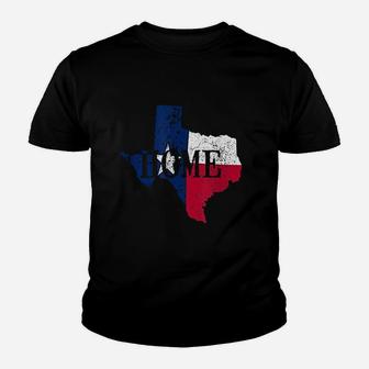 Texas Home Texas Independence Day Distressed Flag Youth T-shirt | Crazezy CA