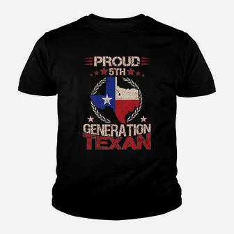 Texas Proud 5Th Generation Texan Native Lone Star State Youth T-shirt | Crazezy AU