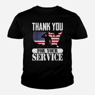 Thank You For Your Service Patriotic Veterans Day Youth T-shirt | Crazezy AU