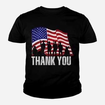Thank You | American Flag Veterans Day Patriotic Gear Youth T-shirt | Crazezy UK