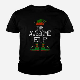 The Awesome Elf Family Matching Funny Christmas Gift Youth T-shirt | Crazezy