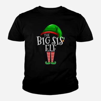 The Big Sis' Elf Group Matching Family Christmas Gift Sister Youth T-shirt | Crazezy UK
