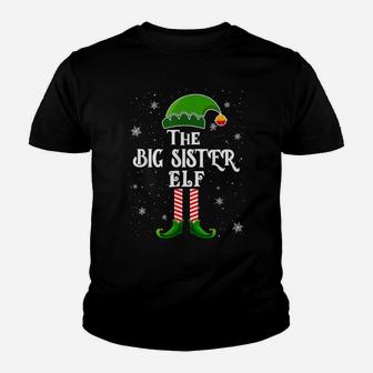 The Big Sister Elf Christmas Family Matching Xmas Pajama Youth T-shirt | Crazezy UK