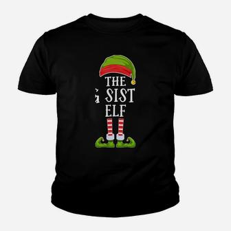 The Big Sister Elf Christmas Group Family Matching Pajamas Youth T-shirt | Crazezy