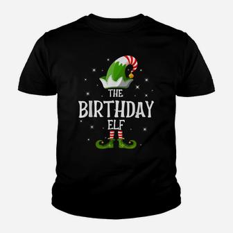 The Birthday Elf Family Matching Group Christmas Youth T-shirt | Crazezy
