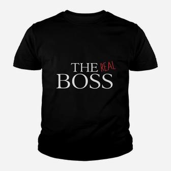 The Boss The Real Boss Matching Family Youth T-shirt | Crazezy UK
