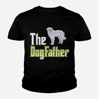 The Dogfather Great Pyrenees Funny Dog Owner Father’ Day Youth T-shirt | Crazezy