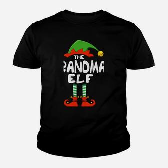 The Grandma Elf Funny Matching Family Christmas Sweatshirt Youth T-shirt | Crazezy