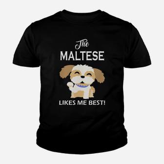 The Maltese Likes Me Best Owner Youth T-shirt - Monsterry